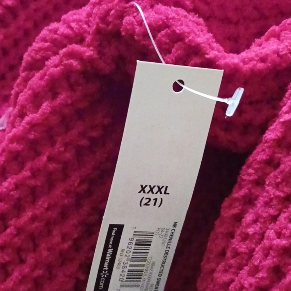 No Boundaries Fringe Sweater Red Yarn Knit Crew Neck Casual Womens XL - Picture 8 of 8